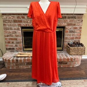 ASOS Orange Pleated Maxi Dress / 12 / EUC